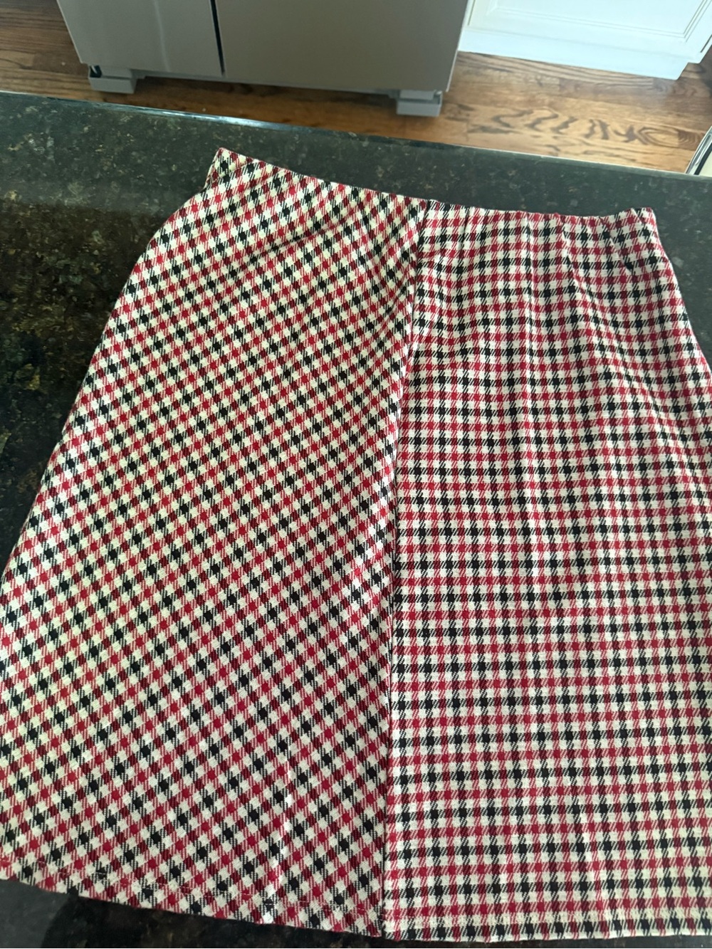 J. Jill Red, Black and White Plaid Mini Skirt